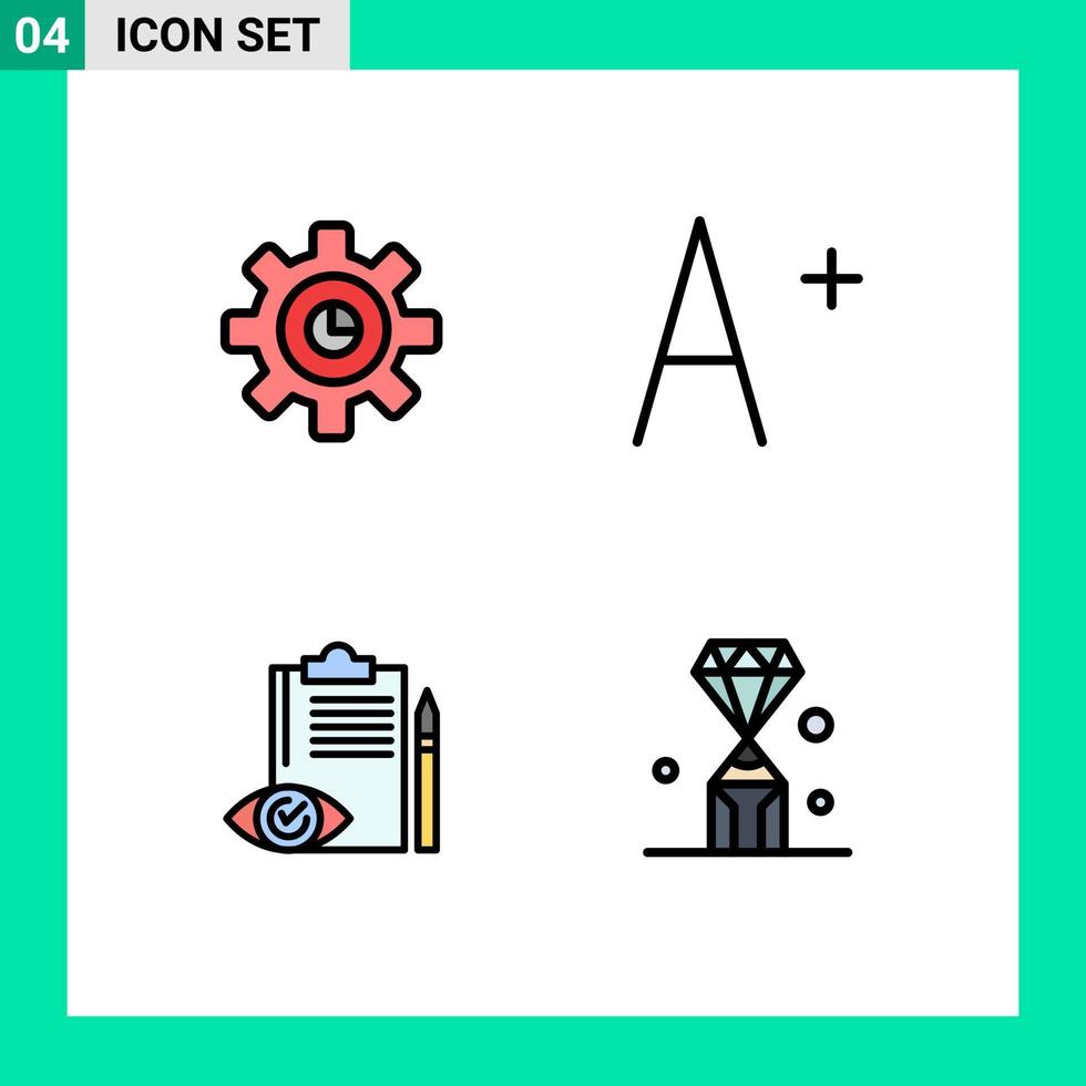 4 creatief pictogrammen modern tekens en symbolen van diagram controle instelling kwaliteit controle edelstenen bewerkbare vector ontwerp elementen