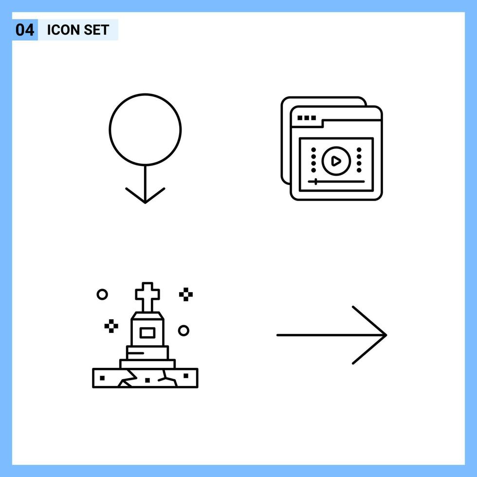 4 pictogrammen lijn stijl creatief schets symbolen zwart lijn icoon teken geïsoleerd Aan wit achtergrond vector