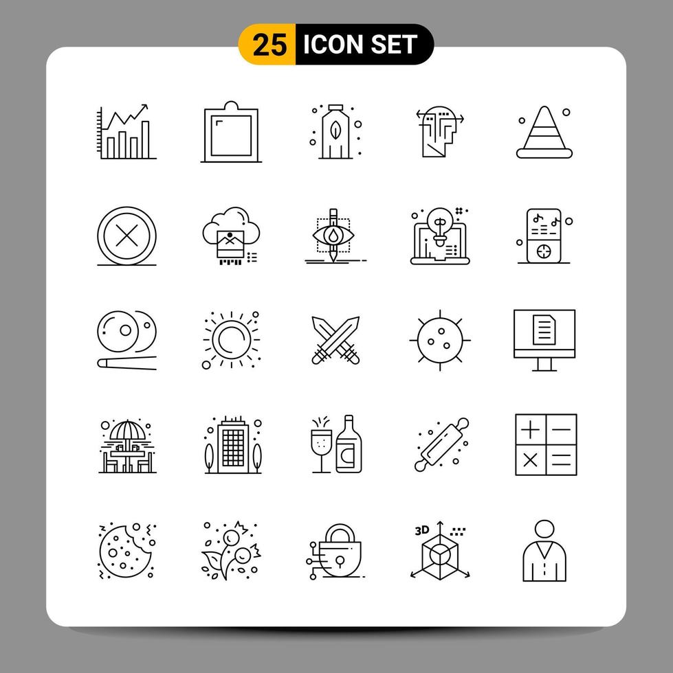25 zwart icoon pak schets symbolen tekens voor snel reagerend ontwerpen Aan wit achtergrond 25 pictogrammen reeks vector