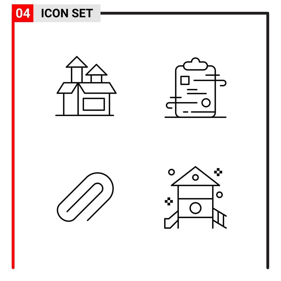 4 algemeen pictogrammen voor website ontwerp afdrukken en mobiel apps 4 schets symbolen tekens geïsoleerd Aan wit achtergrond 4 icoon pak vector