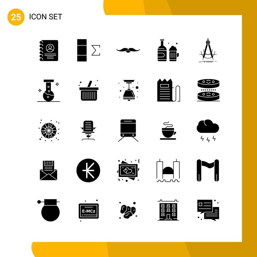 25 icoon reeks solide stijl icoon pak glyph symbolen geïsoleerd Aan wit achtergrondkleur voor snel reagerend website ontwerpen vector