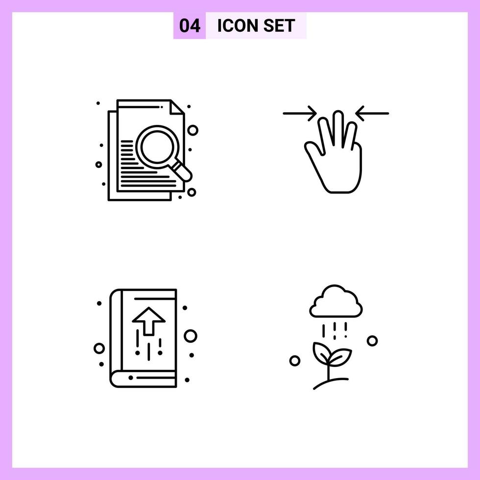 4 pictogrammen in lijn stijl schets symbolen Aan wit achtergrond creatief vector tekens voor web mobiel en afdrukken