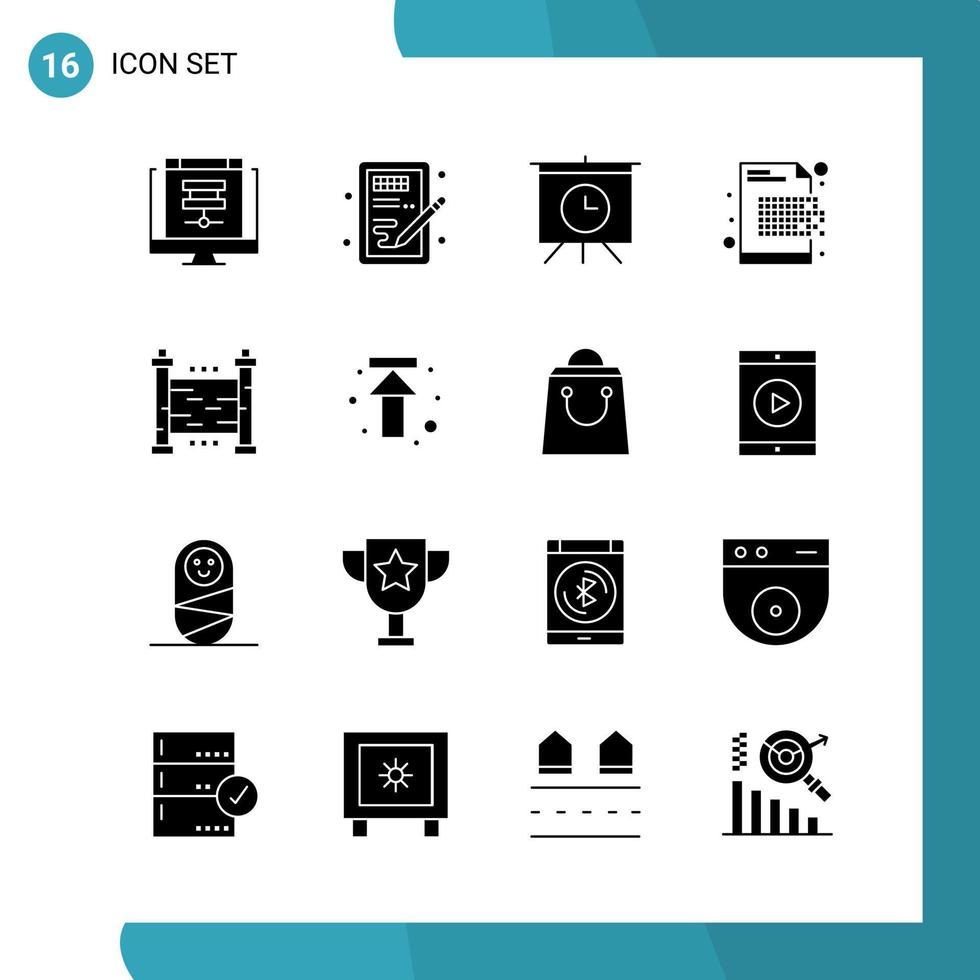 vector pak van 16 glyph symbolen solide stijl icoon reeks Aan wit achtergrond voor web en mobiel