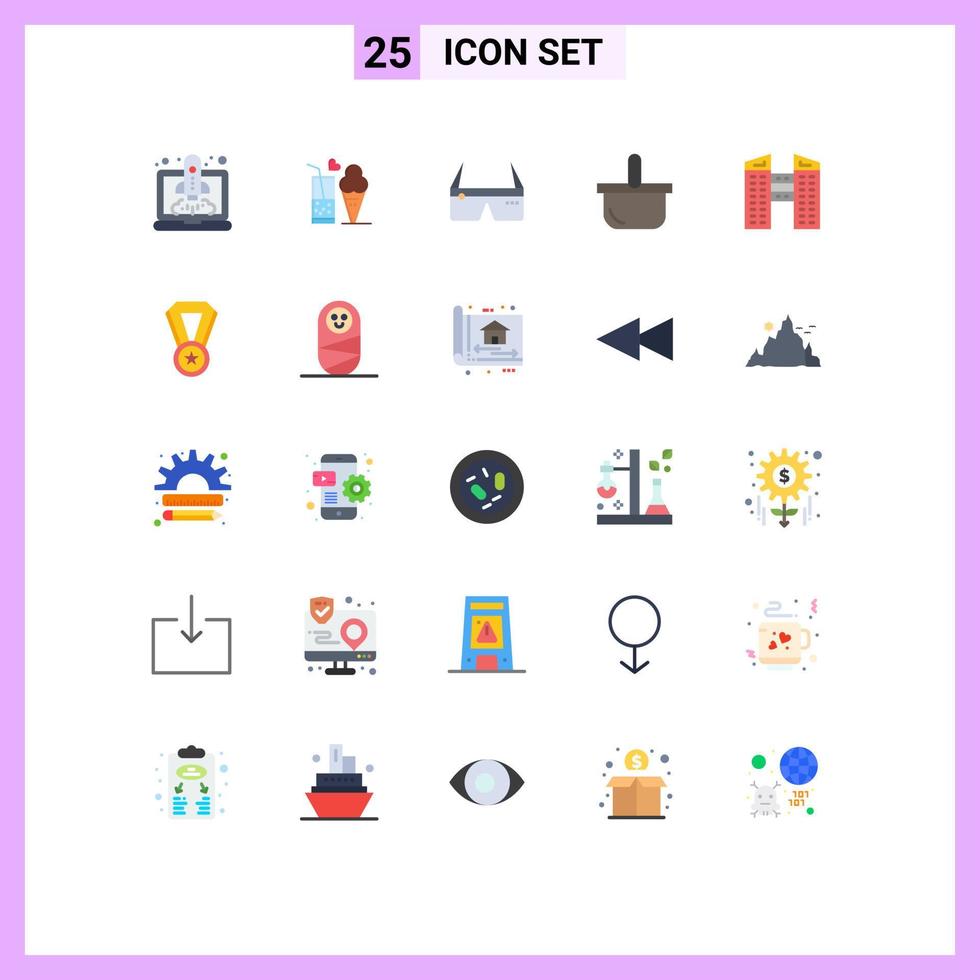 voorraad vector icoon pak van 25 lijn tekens en symbolen voor picknick voedsel ijshoorntje mand bril bewerkbare vector ontwerp elementen