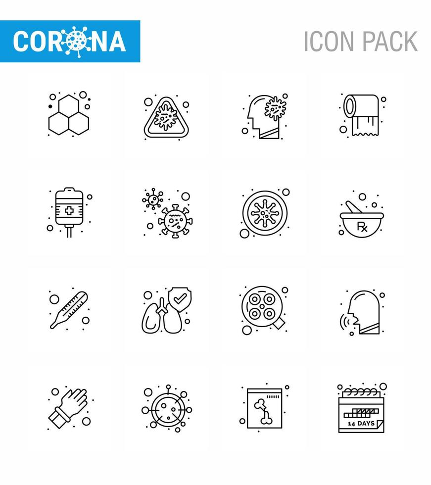 coronavirus 2019-nCoV covid19 het voorkomen icoon reeks zorg rollen virus papier virus virale coronavirus 2019november ziekte vector ontwerp elementen