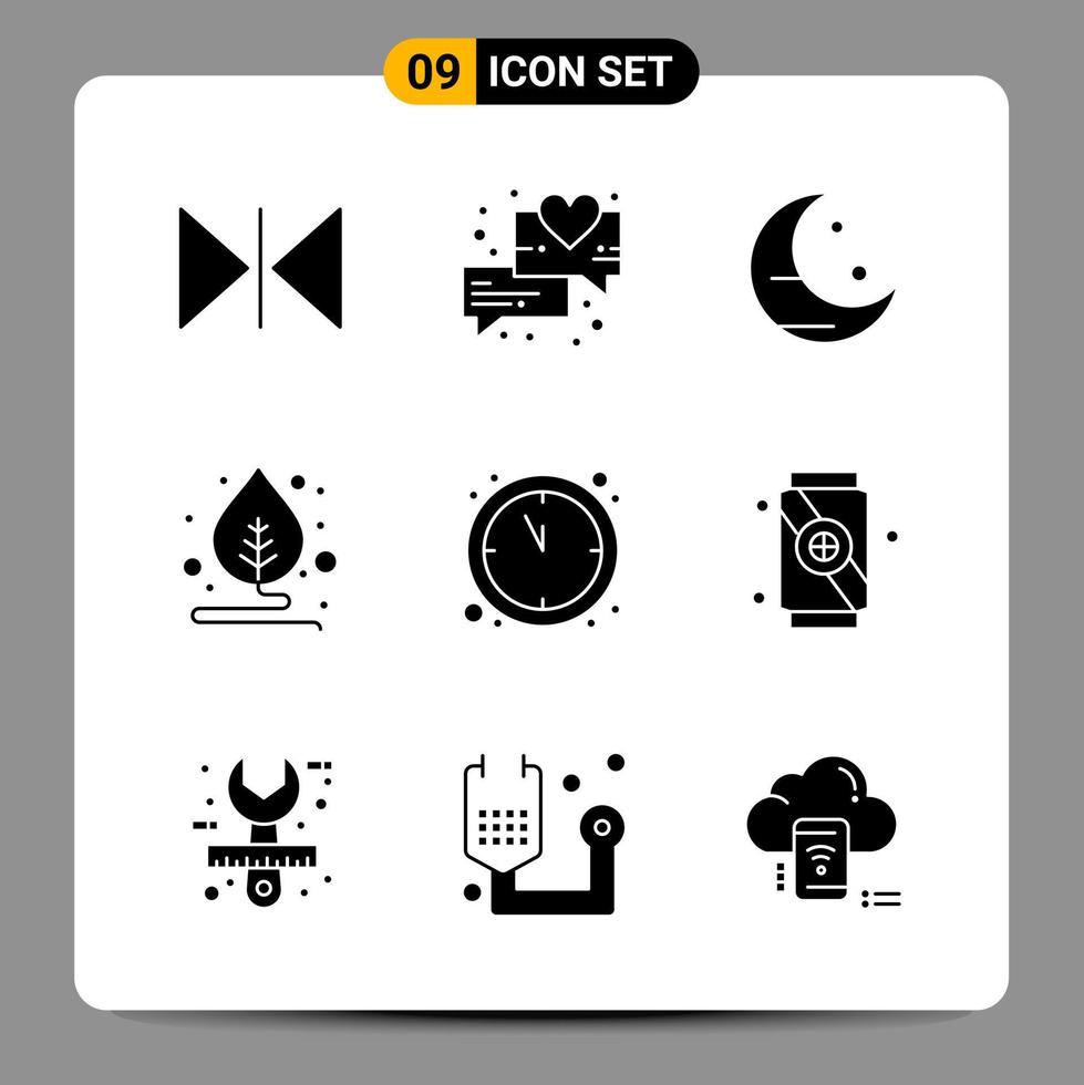 9 zwart icoon pak glyph symbolen tekens voor snel reagerend ontwerpen Aan wit achtergrond 9 pictogrammen reeks vector