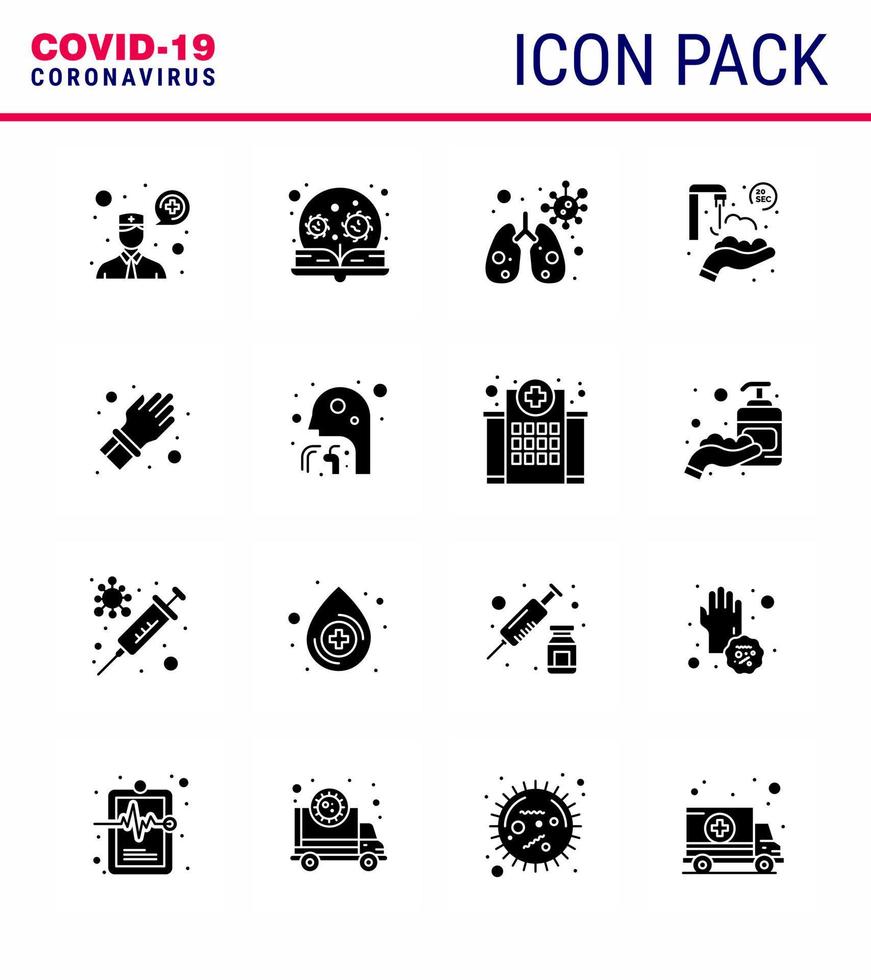 coronavirus 2019-nCoV covid19 het voorkomen icoon reeks beschermen handschoen anatomie het wassen beschermen handen virale coronavirus 2019november ziekte vector ontwerp elementen