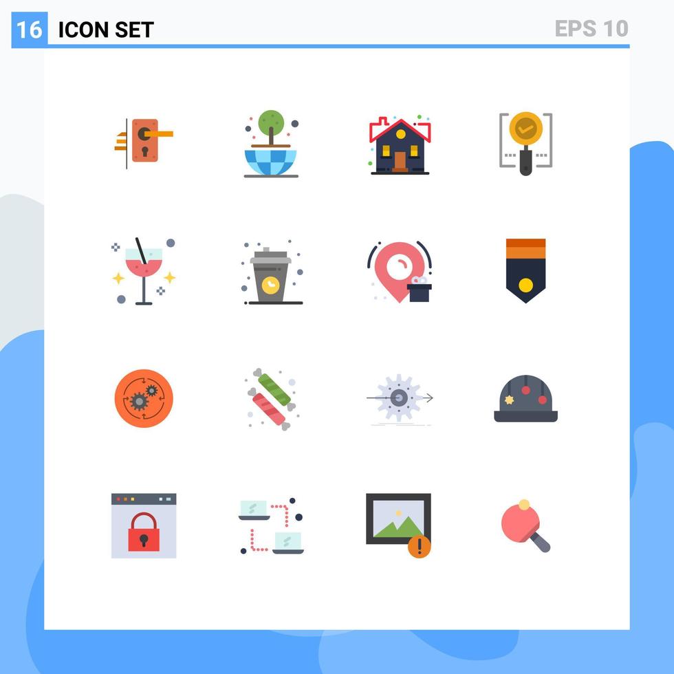 voorraad vector icoon pak van 16 lijn tekens en symbolen voor zoeken vergrootglas gebouw vind eigendom bewerkbare pak van creatief vector ontwerp elementen