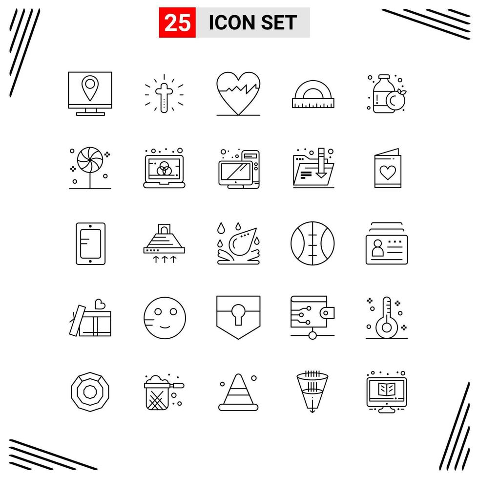 25 pictogrammen lijn stijl rooster gebaseerd creatief schets symbolen voor website ontwerp gemakkelijk lijn icoon tekens geïsoleerd Aan wit achtergrond 25 icoon reeks vector