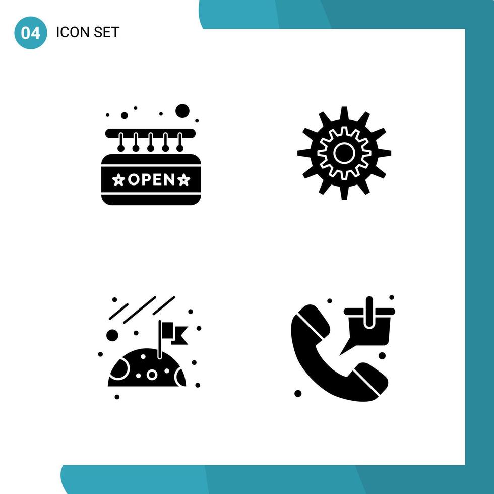 vector pak van 4 glyph symbolen solide stijl icoon reeks Aan wit achtergrond voor web en mobiel