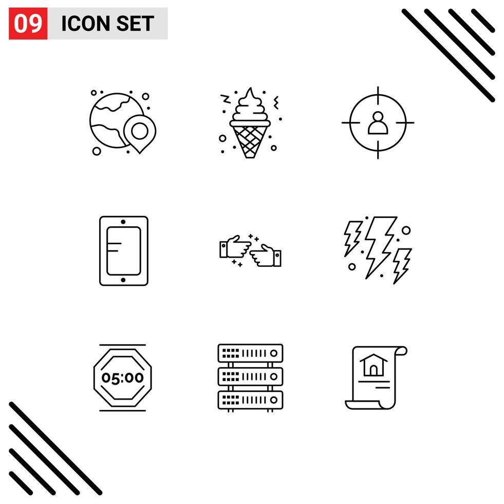 schets pak van 9 universeel symbolen van gedaan school- bedrijf studie mobiel bewerkbare vector ontwerp elementen