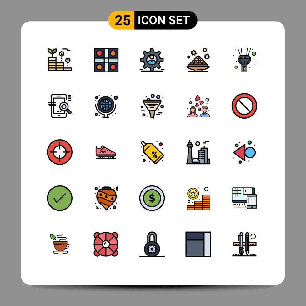 voorraad vector icoon pak van 25 lijn tekens en symbolen voor schotel bord sport- zoet Mens bewerkbare vector ontwerp elementen