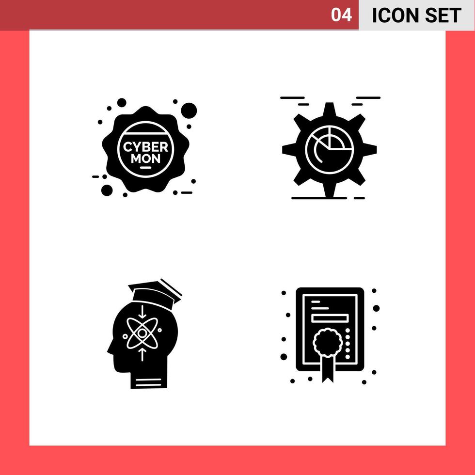 4 icoon pak solide stijl glyph symbolen Aan wit achtergrond gemakkelijk tekens voor algemeen ontwerpen vector