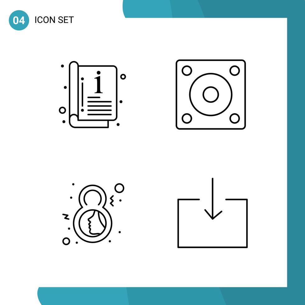vector pak van 4 schets symbolen lijn stijl icoon reeks Aan wit achtergrond voor web en mobiel