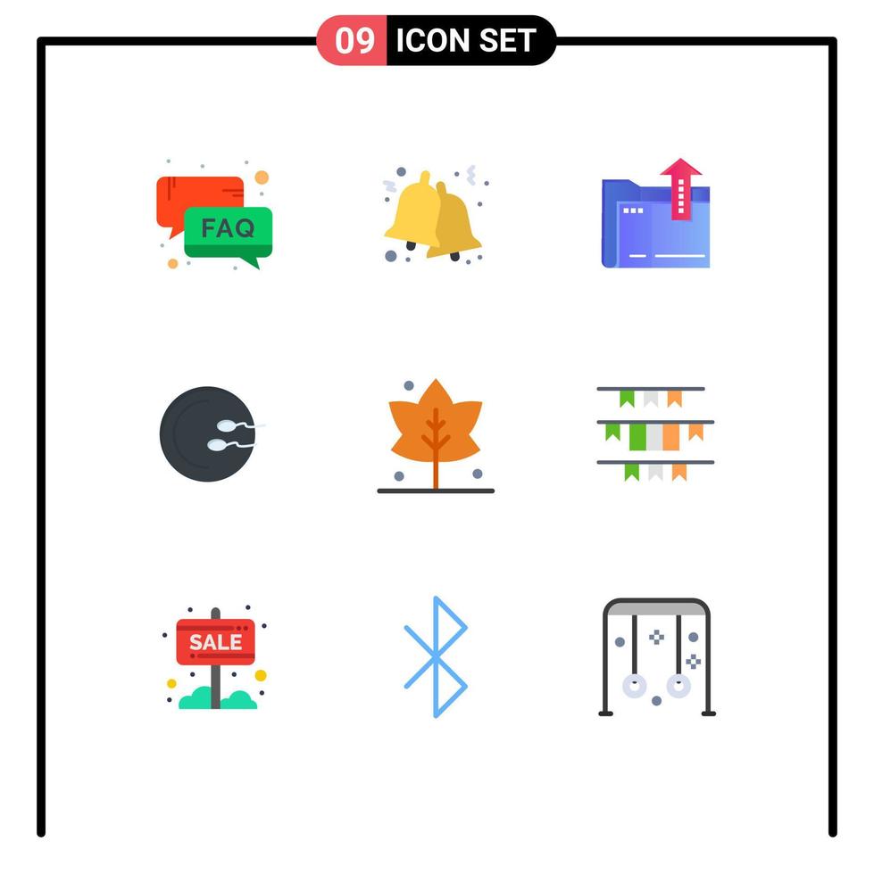 reeks van 9 modern ui pictogrammen symbolen tekens voor blad reproductie rinkelen medisch opslagruimte bewerkbare vector ontwerp elementen