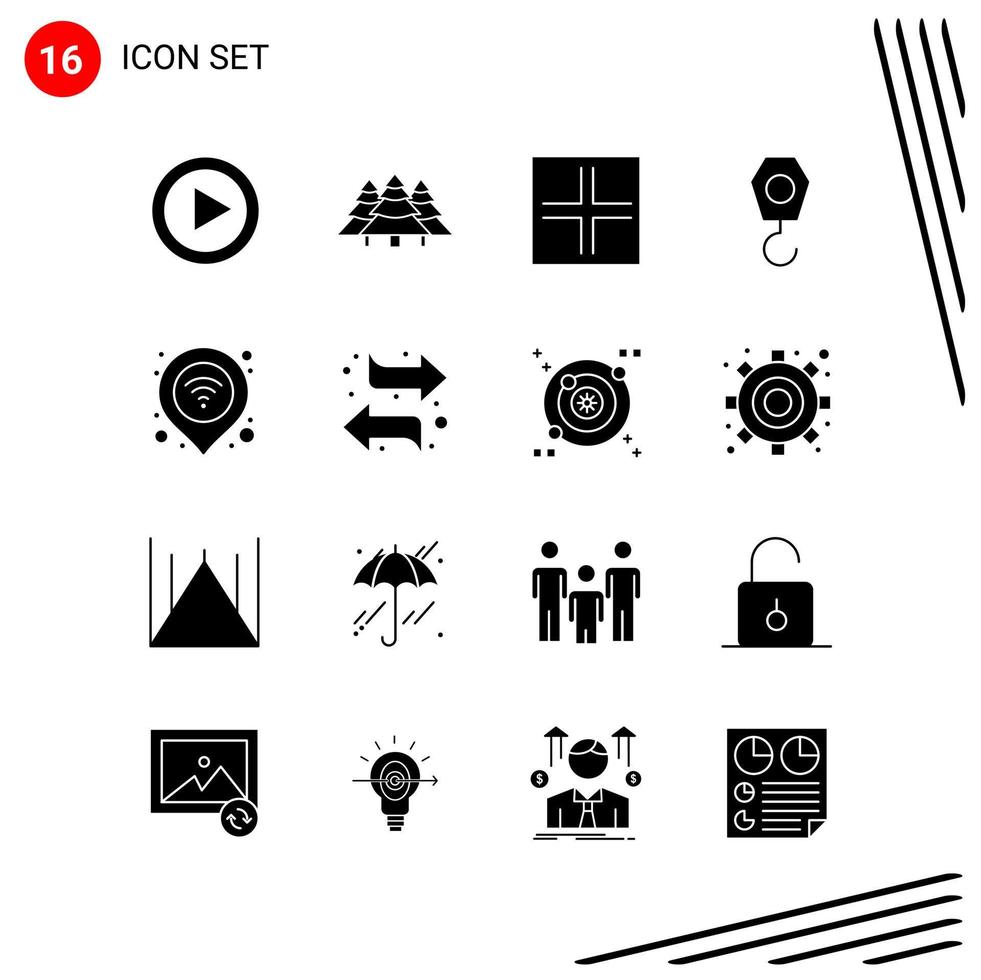 verzameling van 16 vector pictogrammen in solide stijl pixel perfect glyph symbolen voor web en mobiel solide icoon tekens Aan wit achtergrond 16 pictogrammen