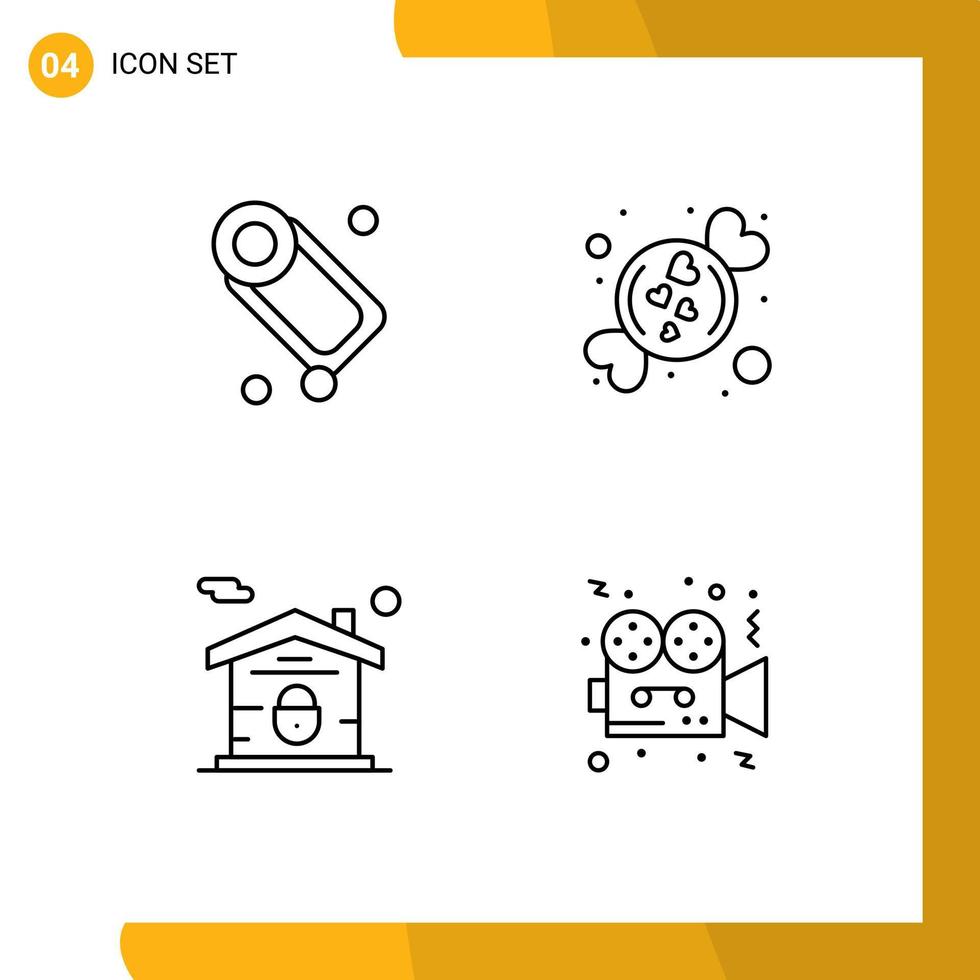 pictogram reeks van 4 gemakkelijk gevulde lijn vlak kleuren van badkamer huis zeep romantisch echt landgoed bewerkbare vector ontwerp elementen