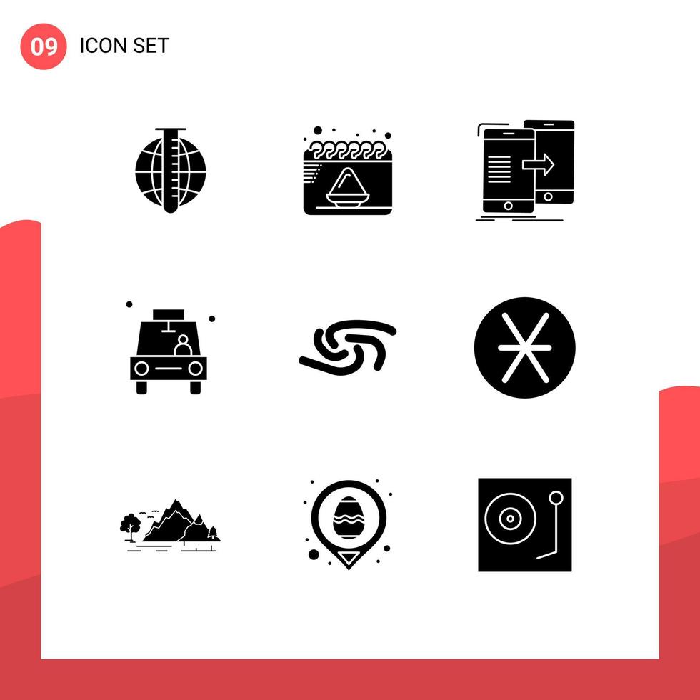 9 gebruiker koppel solide glyph pak van modern tekens en symbolen van pin GPS partij auto synchronisatie bewerkbare vector ontwerp elementen