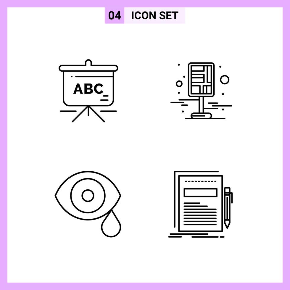 4 pictogrammen in lijn stijl schets symbolen Aan wit achtergrond creatief vector tekens voor web mobiel en afdrukken