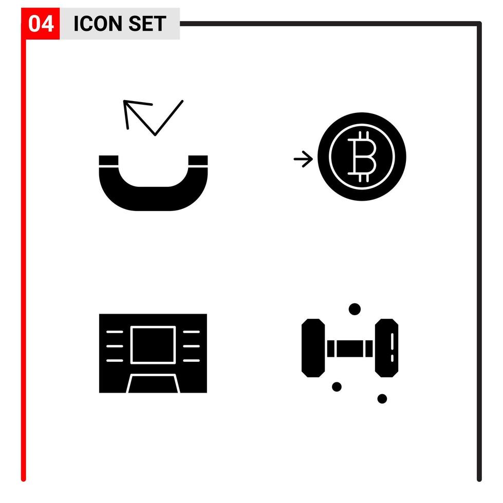 4 algemeen pictogrammen voor website ontwerp afdrukken en mobiel apps 4 glyph symbolen tekens geïsoleerd Aan wit achtergrond 4 icoon pak vector