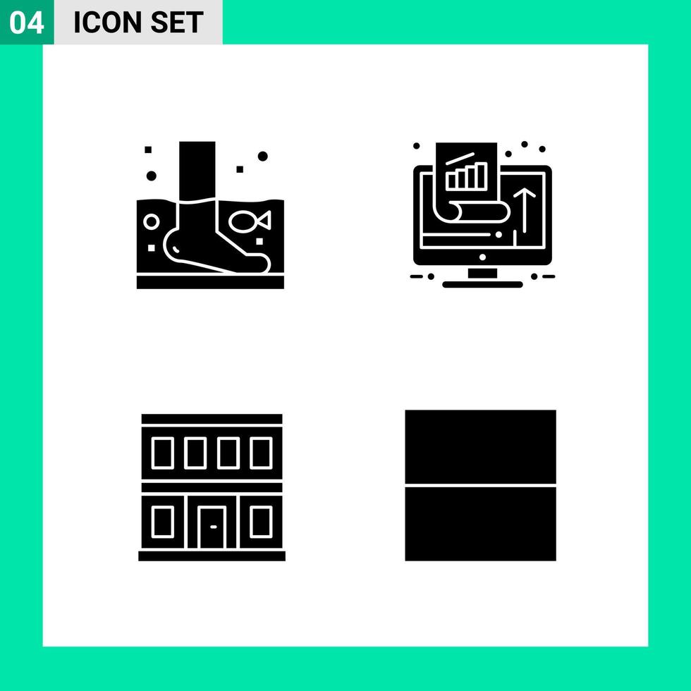 pak van 4 solide stijl icoon reeks glyph symbolen voor afdrukken creatief tekens geïsoleerd Aan wit achtergrond 4 icoon reeks vector