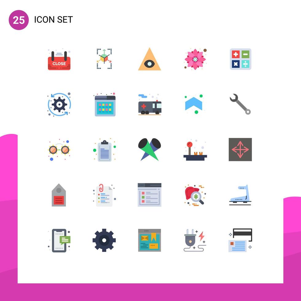 25 vlak kleur concept voor websites mobiel en apps berekenen partij tabel rangoli decoratie bewerkbare vector ontwerp elementen