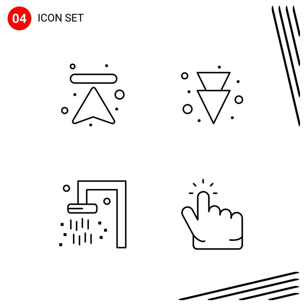 verzameling van 4 vector pictogrammen in lijn stijl pixel perfect schets symbolen voor web en mobiel lijn icoon tekens Aan wit achtergrond 4 pictogrammen