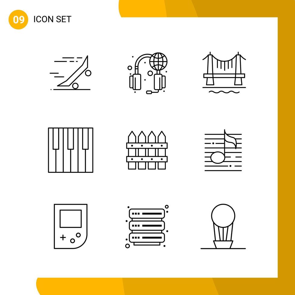 9 icoon reeks lijn stijl icoon pak schets symbolen geïsoleerd Aan wit achtergrondkleur voor snel reagerend website ontwerpen vector