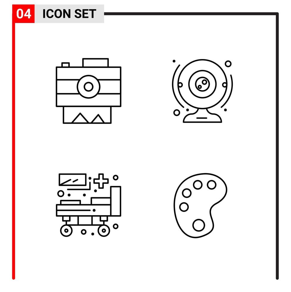 4 algemeen pictogrammen voor website ontwerp afdrukken en mobiel apps 4 schets symbolen tekens geïsoleerd Aan wit achtergrond 4 icoon pak vector