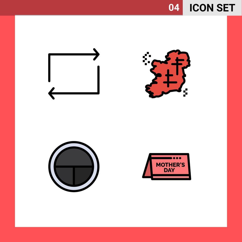 voorraad vector icoon pak van 4 lijn tekens en symbolen voor pijl insigne Ierland punt soldaat bewerkbare vector ontwerp elementen