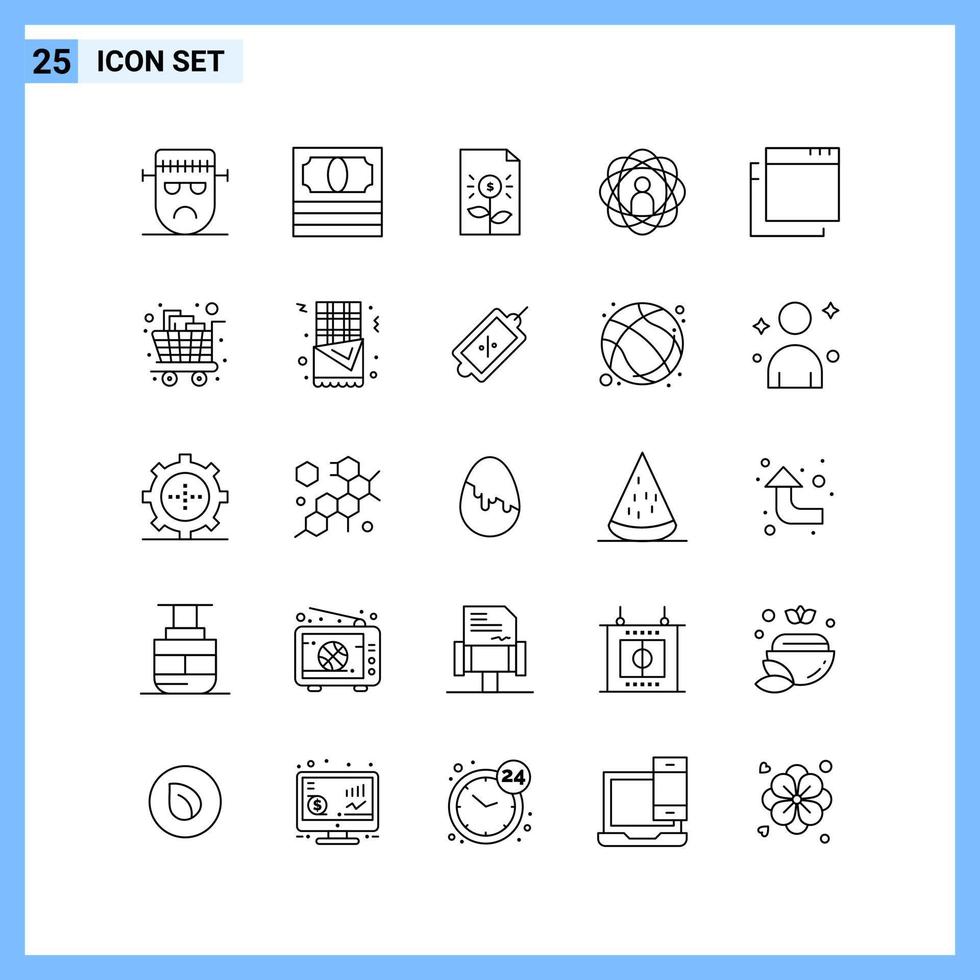 25 pictogrammen lijn stijl creatief schets symbolen zwart lijn icoon teken geïsoleerd Aan wit achtergrond vector