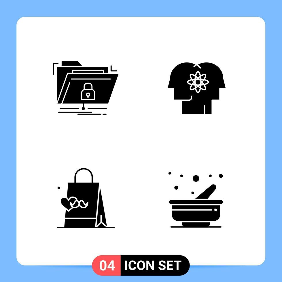 4 solide zwart icoon pak glyph symbolen voor mobiel apps geïsoleerd Aan wit achtergrond 4 pictogrammen reeks vector