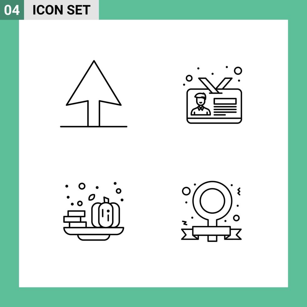4 gebruiker koppel lijn pak van modern tekens en symbolen van cursor groente ID kaart herfst campagne bewerkbare vector ontwerp elementen