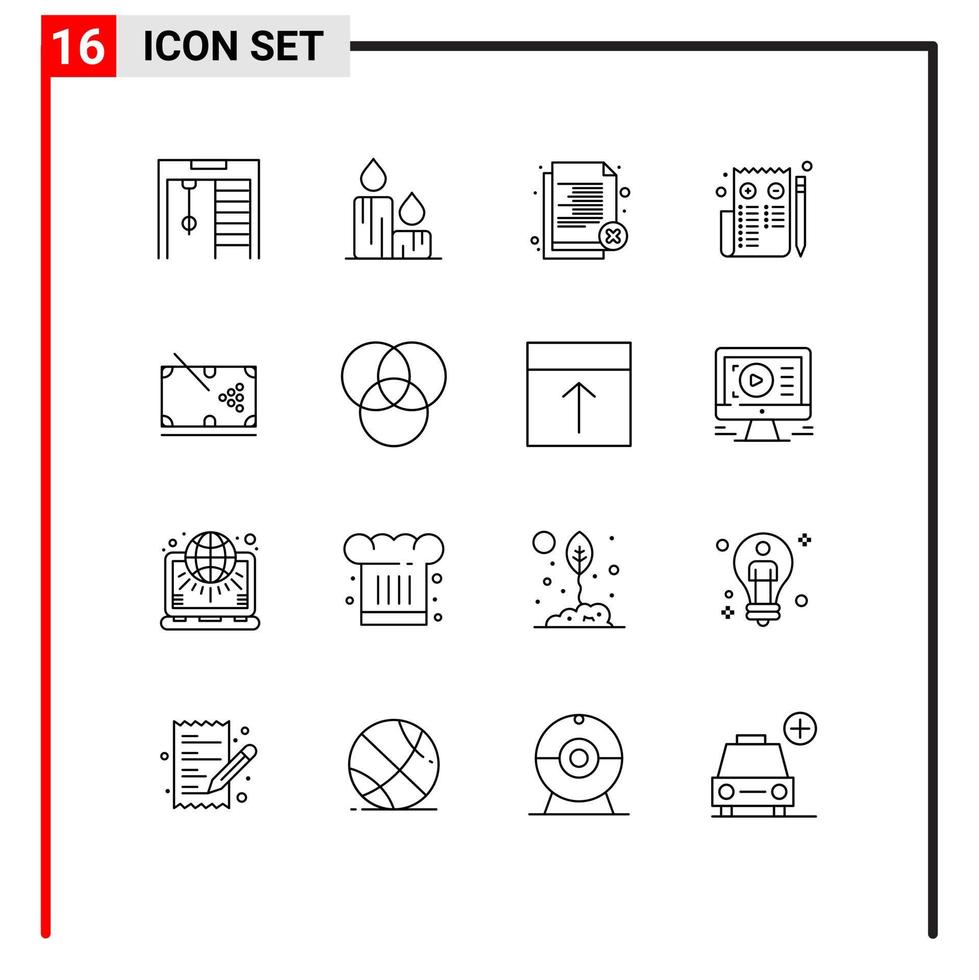 16 universeel schets tekens symbolen van zwembad web werknemer bladzijde browser bewerkbare vector ontwerp elementen