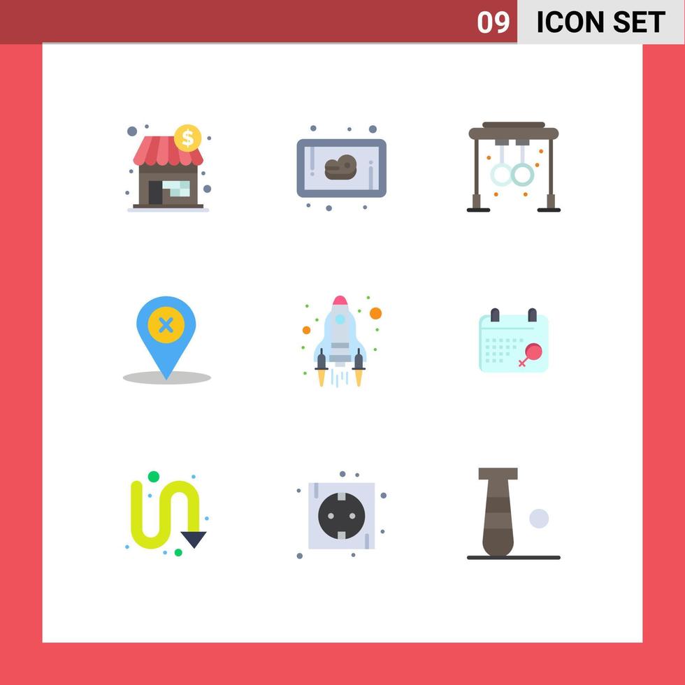 reeks van 9 modern ui pictogrammen symbolen tekens voor omhoog raket geschiktheid verwijderen navigatie bewerkbare vector ontwerp elementen