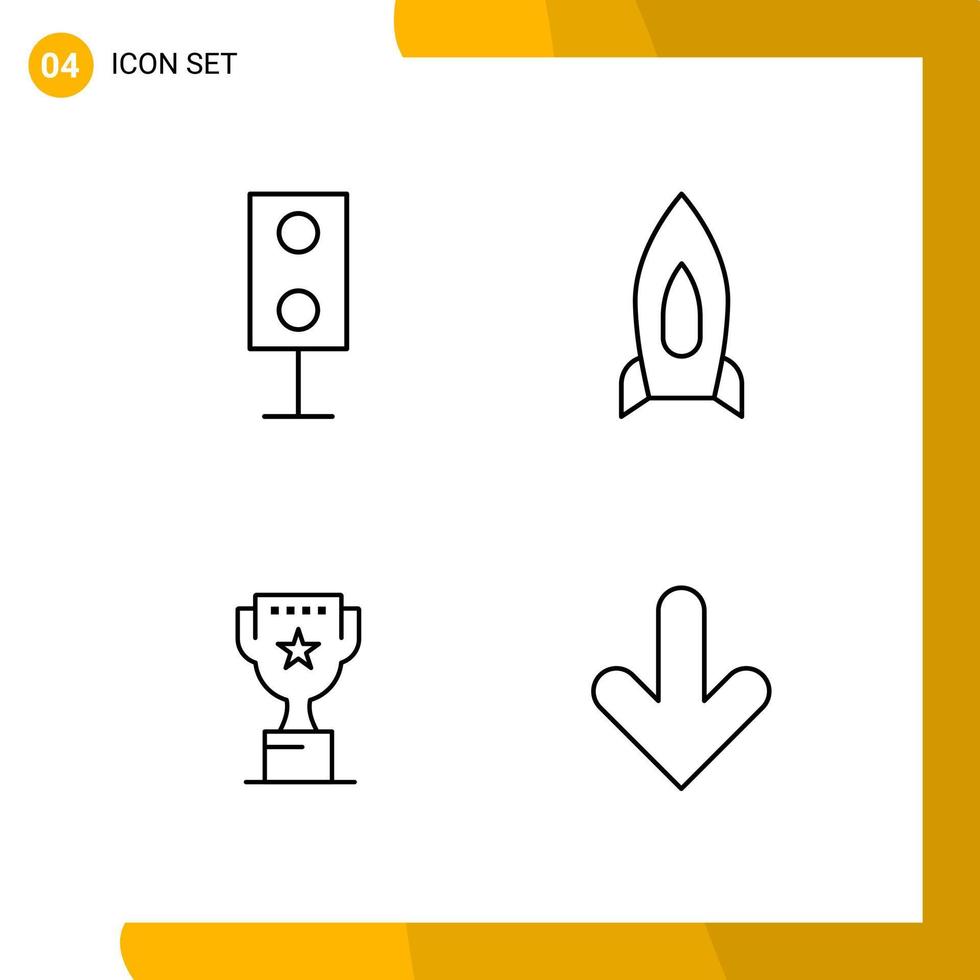 4 icoon reeks lijn stijl icoon pak schets symbolen geïsoleerd Aan wit achtergrondkleur voor snel reagerend website ontwerpen vector