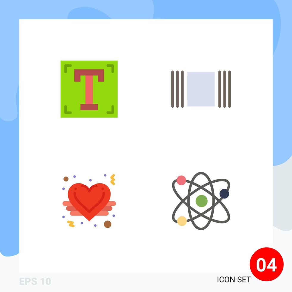 vlak icoon pak van 4 universeel symbolen van ontwerper hart programma miniaturen liefde bewerkbare vector ontwerp elementen