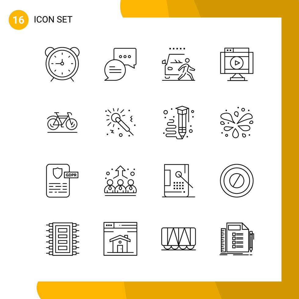 16 icoon reeks lijn stijl icoon pak schets symbolen geïsoleerd Aan wit achtergrondkleur voor snel reagerend website ontwerpen vector