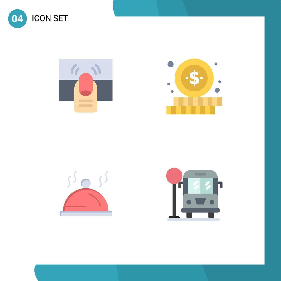 mobiel koppel vlak icoon reeks van 4 pictogrammen van Klik schotel een boodschappen doen onderhoud bewerkbare vector ontwerp elementen