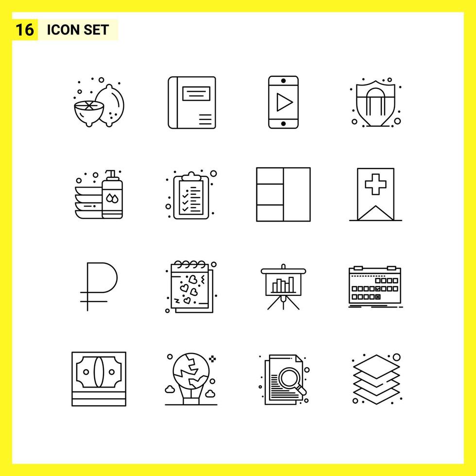 16 icoon reeks gemakkelijk lijn symbolen schets teken Aan wit achtergrond voor website ontwerp mobiel toepassingen en afdrukken media vector