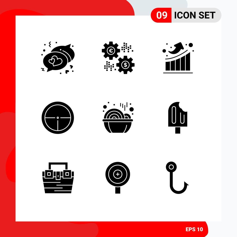 9 solide glyph concept voor websites mobiel en apps Chinese soldaat diagram leger leger bewerkbare vector ontwerp elementen