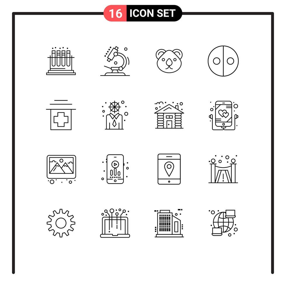 16 thematisch vector contouren en bewerkbare symbolen van gezondheidszorg symboliek dier teken Sydney bewerkbare vector ontwerp elementen