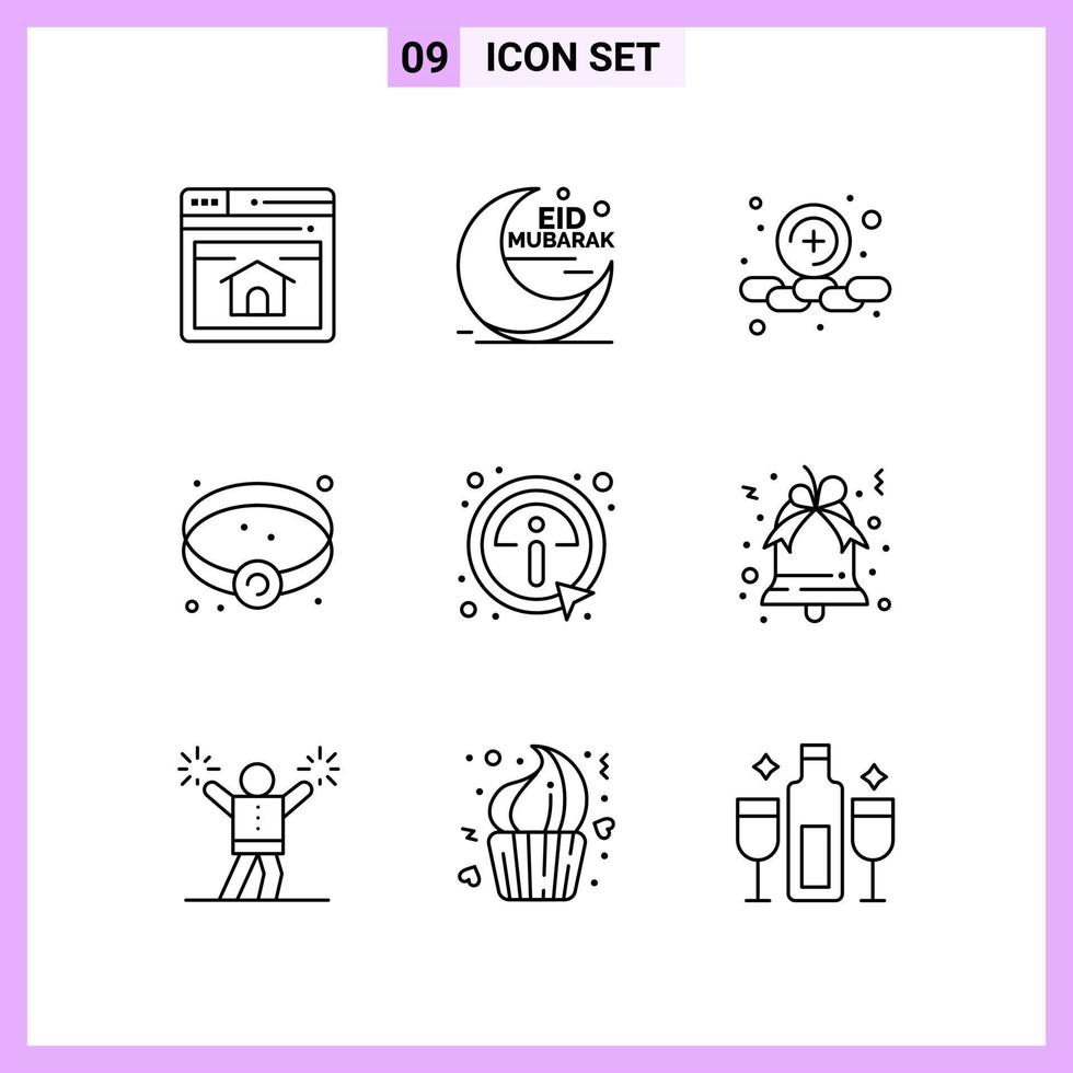 9 pictogrammen in lijn stijl schets symbolen Aan wit achtergrond creatief vector tekens voor web mobiel en afdrukken