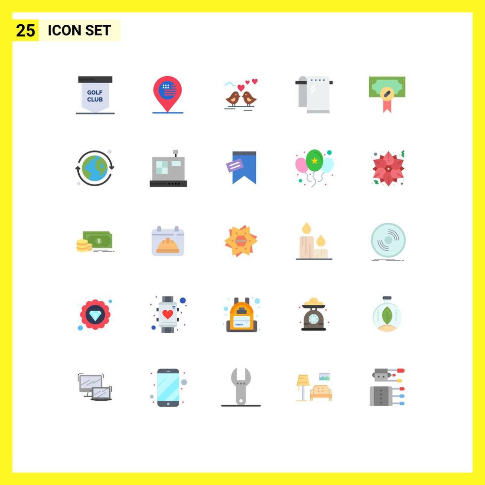 pak van 25 creatief vlak kleuren van Gezondheid handdoek teken droog hart bewerkbare vector ontwerp elementen