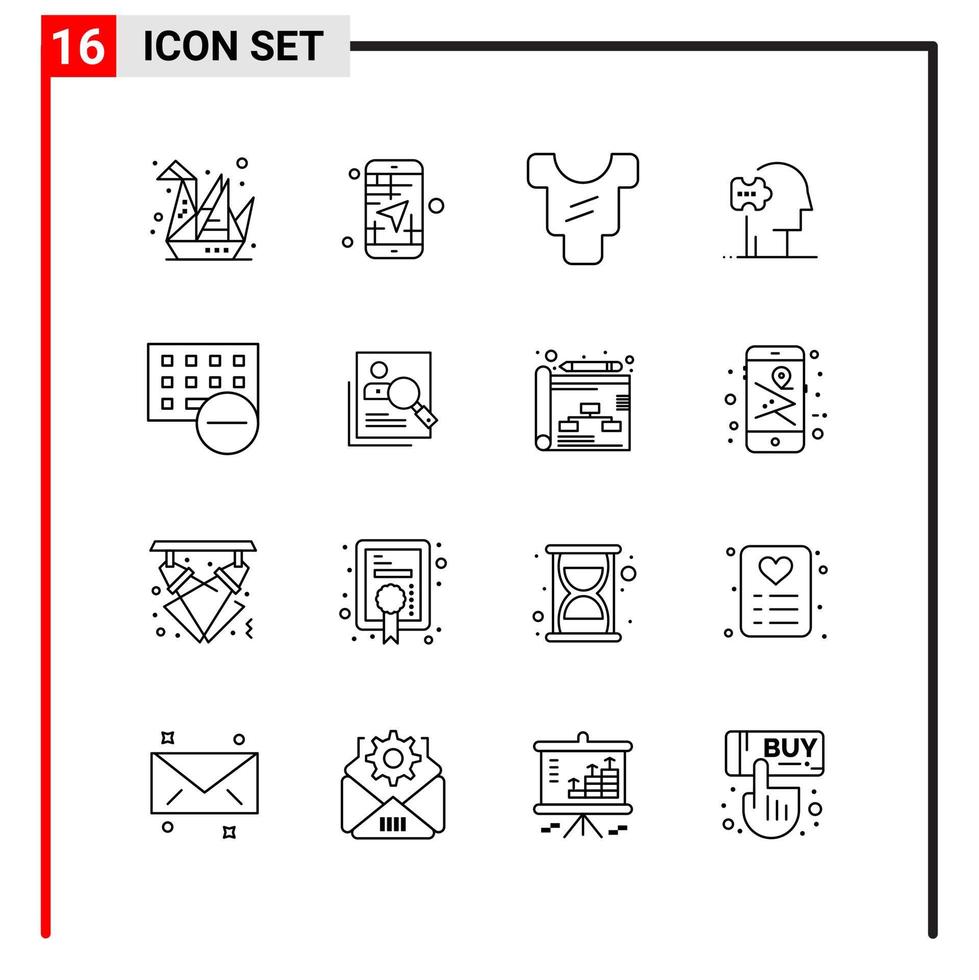 16 algemeen pictogrammen voor website ontwerp afdrukken en mobiel apps 16 schets symbolen tekens geïsoleerd Aan wit achtergrond 16 icoon pak vector