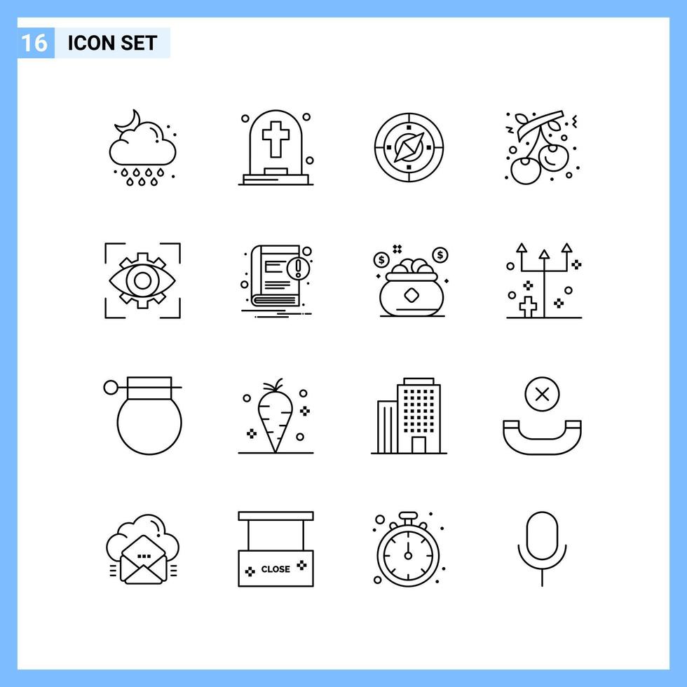 16 pictogrammen lijn stijl creatief schets symbolen zwart lijn icoon teken geïsoleerd Aan wit achtergrond vector