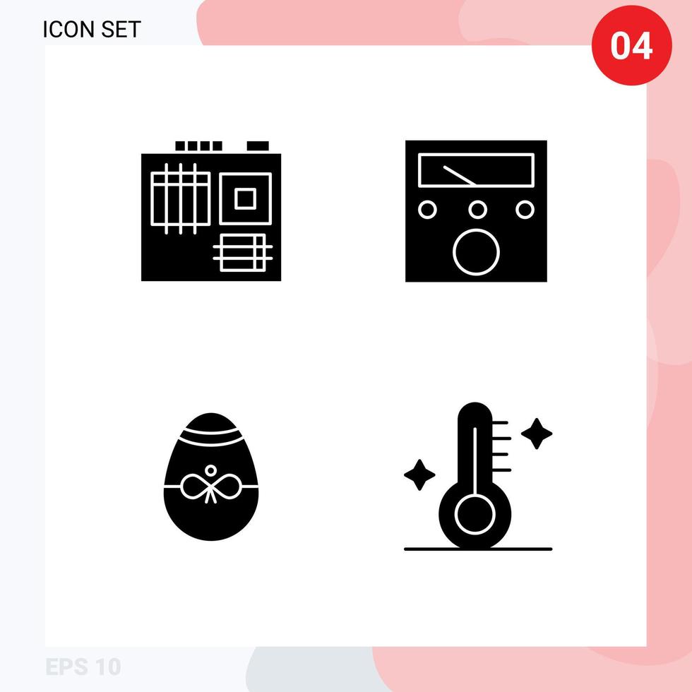 reeks van 4 modern ui pictogrammen symbolen tekens voor computer Pasen ampère geschenk medisch bewerkbare vector ontwerp elementen