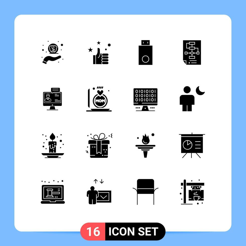 16 creatief pictogrammen modern tekens en symbolen van babbelen werkwijze dongle document bedrijf bewerkbare vector ontwerp elementen