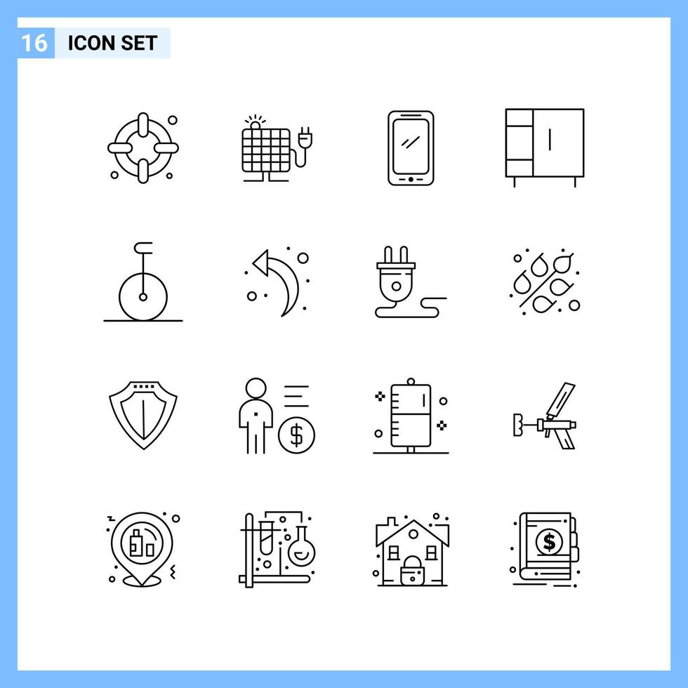16 pictogrammen lijn stijl creatief schets symbolen zwart lijn icoon teken geïsoleerd Aan wit achtergrond vector