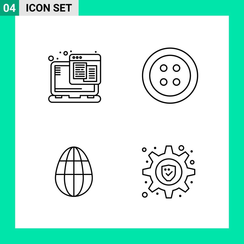 pak van 4 lijn stijl icoon reeks schets symbolen voor afdrukken creatief tekens geïsoleerd Aan wit achtergrond 4 icoon reeks vector